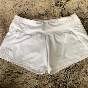 White Lululemon Speed Shorts